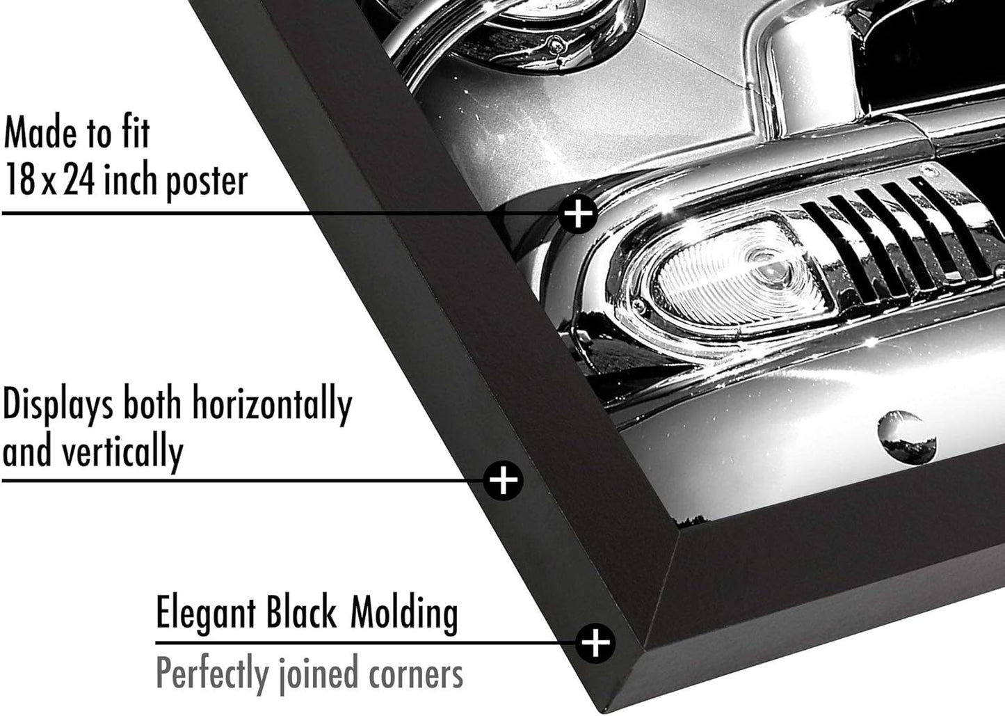 Americanflat 16x20 Picture Frame with Polished Plexiglass - Black Picture Frame - Wide Photo Frames Made of Engineered Wood for Vertical or Horizontal Wall Display - Epic Collection - Black - Colors B