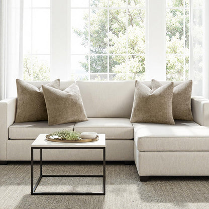MIULEE Pack of 4 Couch Throw Pillow Covers 18x18 Inch Neutral Soft Decorative Chenille Pillow Covers Farmhouse Boho Cushion Covers for Mid Century Modern Spring Home Decor Sofa Bedroom Living Room