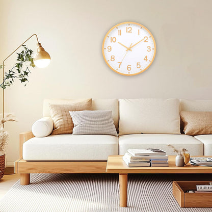 Wall Clocks Battery Operated 8 inch Modern Wall Clock,Silent Non Ticking Wall Clock for Living Room Bedroom Kitchen Office Classroom Decor (Green White)