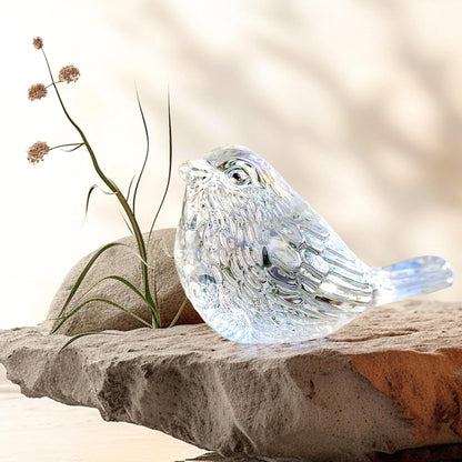 H&D HYALINE & DORA Blue Glass Bird Figurines Bird Gifts for Bird Lovers Women Crystal Glass Animal Figurine Collectible for Home Shelf Decor