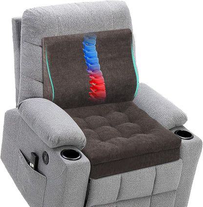 Recliner Cushions for Elderly, 20x20x5 Inch Thick Chair Cushion Patent Design Soft Tufted Dual Layer Booster Seat Cushions for Seniors Recliner Risers Taupe 1P