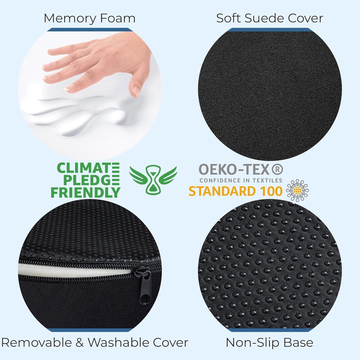 5 STARS UNITED Donut Pillow Hemorrhoid Tailbone Cushion – Large Floor Cushion for Pain Relief – Coccyx, Prostate, Sciatica, Pelvic Floor, Pressure Sores, Pregnancy, Postpartum Recovery, Black