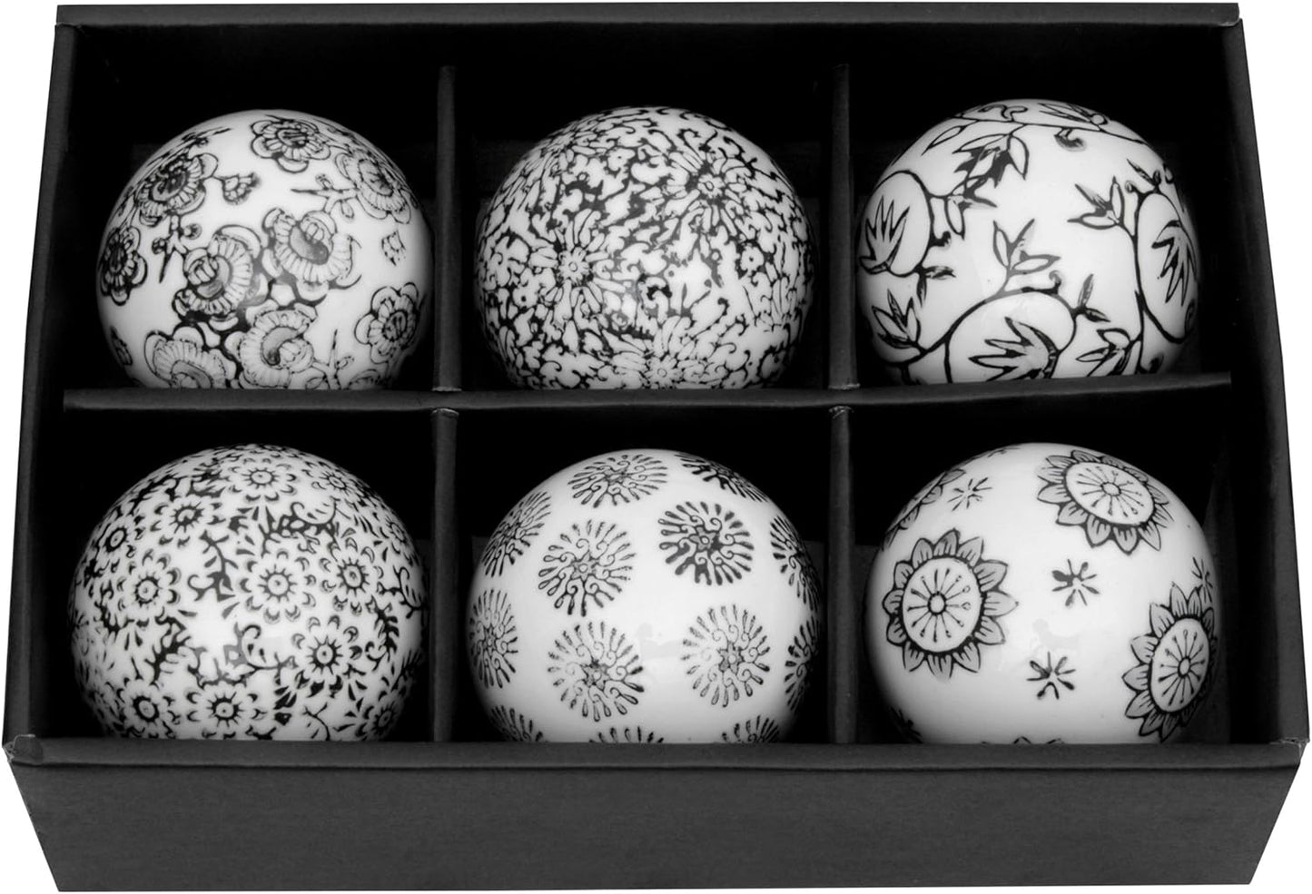 Red Lantern 3" Blue & White Decorative Porcelain Ball Set