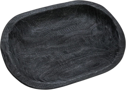 Bloomingville Hand-Carved Paulownia Wood Bowl with Whitewashed Finish
