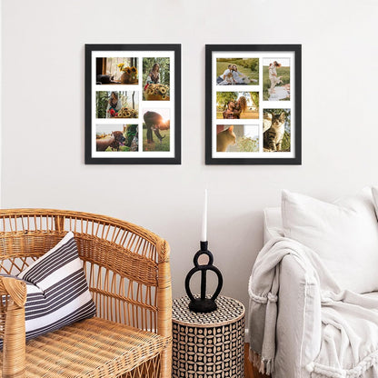 DUENPY 14x26 Collage Picture Frame 4x6 Collage Picture Frame Displays Twelve 4x6 inch Photos Available Horizontal Wall Mounting Display and Vertical Black - Colors A