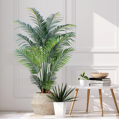 YEPDIN 6 Ft Artificial Tropical Palm Tree With 24 Removable Leaves - Large Faux Plant for Indoors and Outdoors, Silk Housewarming Gift, K185