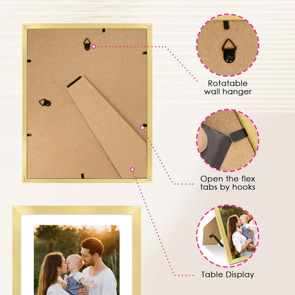 FIXSMITH 10 Pack Picture Frames Collage Wall Decor for Mounting or Tabletop Display, Gallery Wall Frame Set with Two 8x10 Black Frames, Four 5x7 Frames and Four 4x6 Frames, Multi-Pack Photo Frame Set
