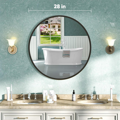 NEWBULIG Gold Round Wall Mirror 36 Inch, Bathroom Mirrors for Over Sink, Wall Decor for Bathroom, Entryway, Bedroom, Vanity