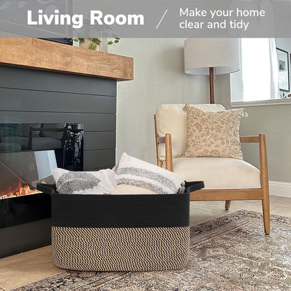 Goodpick Cube Storage Bins - Towel, Book, Cloth, Shoes, Closet Shelf Woven Baskets for Office, Baby Laundry, Toys, 13''x10''x9''