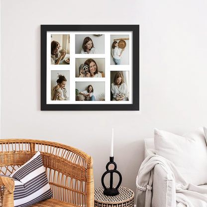 DUENPY 14x26 Collage Picture Frame 4x6 Collage Picture Frame Displays Twelve 4x6 inch Photos Available Horizontal Wall Mounting Display and Vertical Black - Colors B