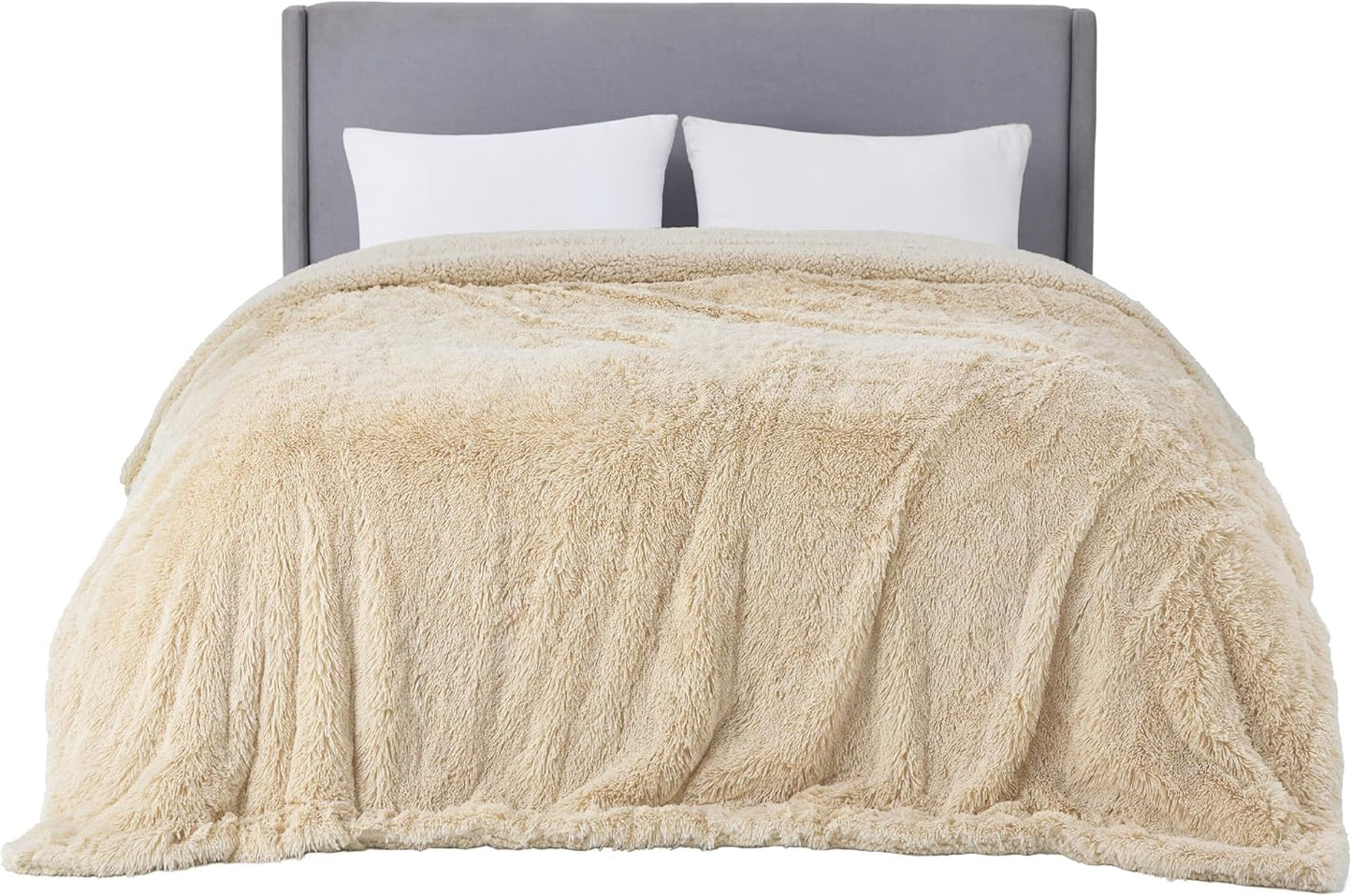 Bedsure GentleSoft Fluffy Fuzzy Faux Fur Throw Blanket for Couch, Soft Sherpa Fleece Cozy Gifts for Women, Plush Bed Blanket Room Decor for Men, Thick Warm Minky Teen Gifts Winter Bedding