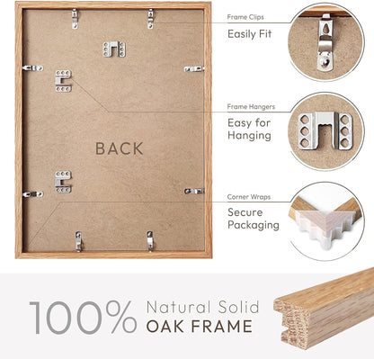 5x7 Picture Frame, Solid Oak Wood 5 x 7 Photo Frame with Mat to 4x6, 7x5 Picture Frames for Wall and Tabletop Display, (Walnut Set of 1)