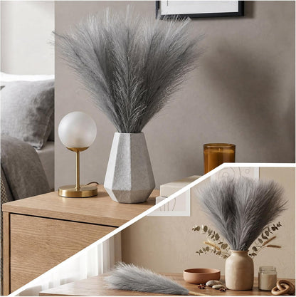 30pcs Pampas Grass Decor,21" Artificial Pompous Grass Bulk,Small Vase Filler Pompas Grass for Home Wedding Living Room Wall Party Decoration (Beige,Light Brown, 21 Inch 30 Pcs)