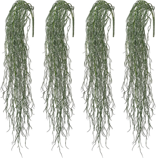 dallisten 6 Pcs Artificial Succulents Hanging Plants, Fake String of Pearls Greenery Plants, Decoration for Wall, Home, Backdrop, Garden, Indoor and Outdoor