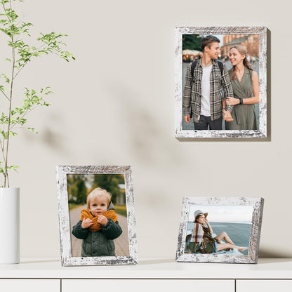 Vittanly 8x10 Picture Frames Set of 9, Shatter Resistant Plexiglass, Display 5x7 Pictures with Mat or 8x10 without Mat, Photo Frames for Wall or Tabletop, Engineered Wood, Black - Colors A