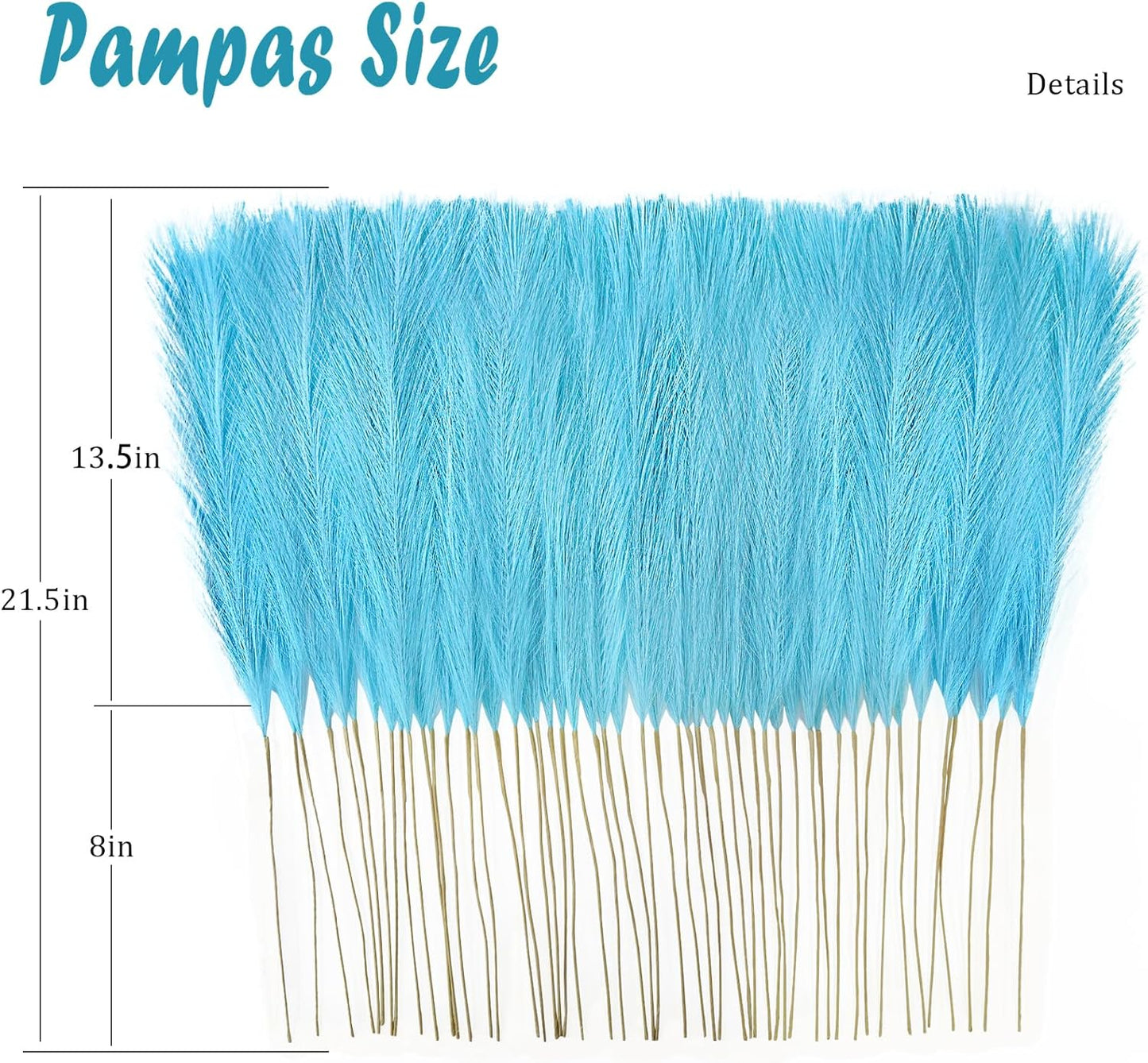 obbsie 50pcs Pink Faux Pampas Grass Decor, 21.6" Short Artificial Floral Branches Vase Filler Flower Arrangement for Home Wedding Boho Outdoor Decor