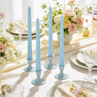 Viyffo Taper Candles, 10 Inch, 4 Pack, Olive Glow – Unscented, Dripless & Smokeless Design, Up to 8 Hour Burn – Long Tall Taper Candlesticks for Wedding, Dinner & Home Decor