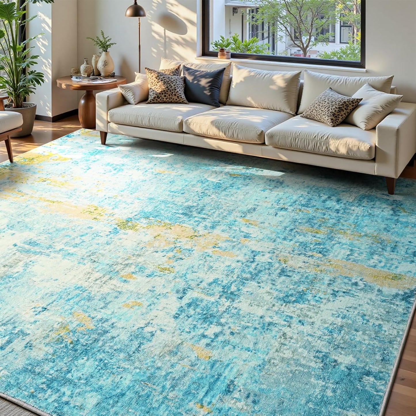 Ompaa 2x6 Rug Runners for Hallways Kitchen Runner Rug Non Slip Washable Grey Long Runner Rugs with Rubber Backing Soft Abstract Carpet Runner for Hallways, Kitchen, Bedroom, Bathroom, Entryway - Colors A