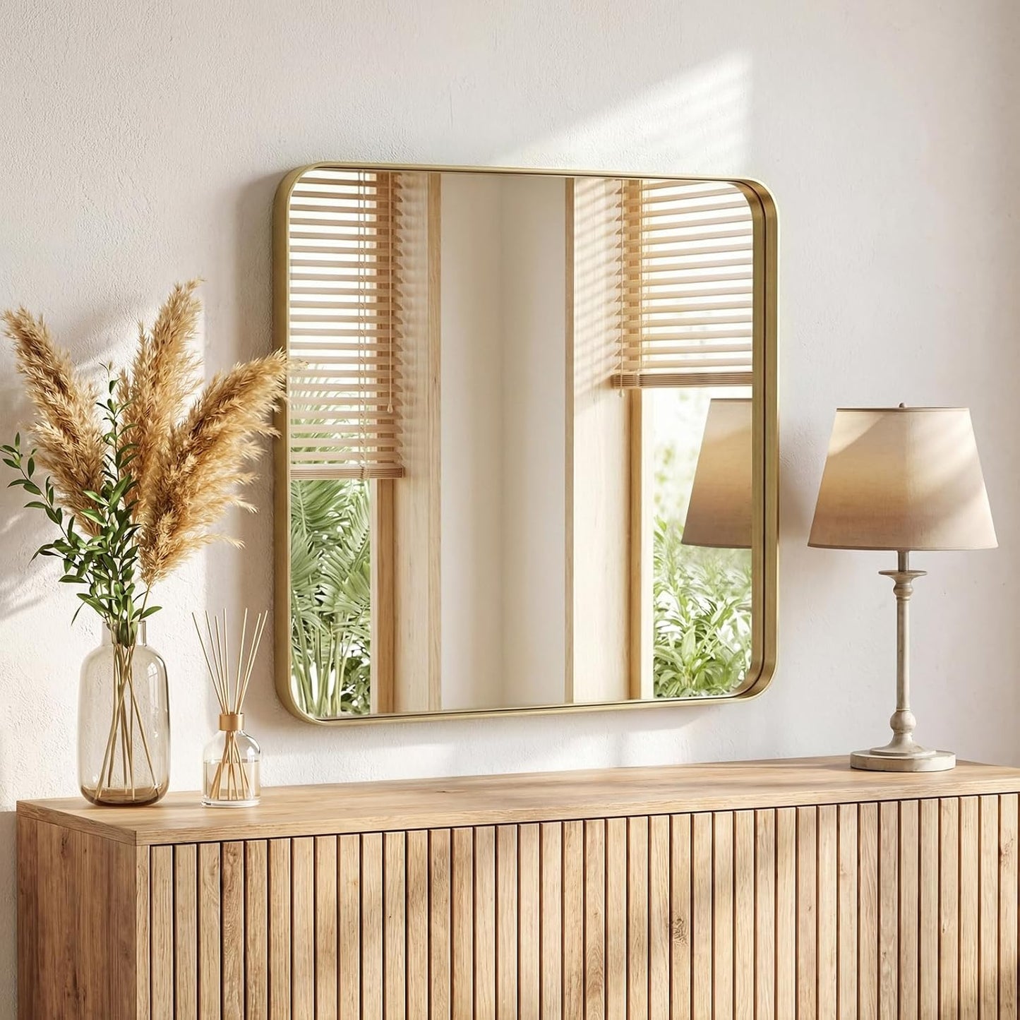NEWBULIG Gold Round Wall Mirror 36 Inch, Bathroom Mirrors for Over Sink, Wall Decor for Bathroom, Entryway, Bedroom, Vanity