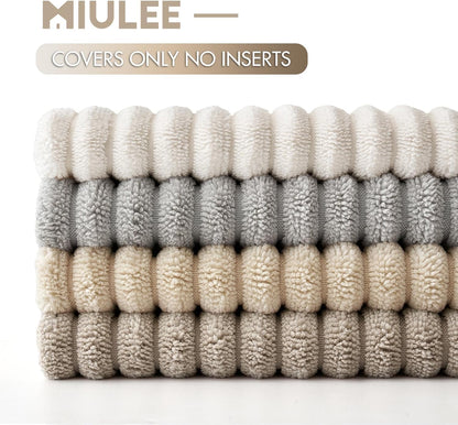 MIULEE Boho Farmhouse Sage Green Throw Pillow Covers 18x18 Inch Set of 4 Mordern Nordic Cushion Covers Soft Corduroy Spring Home Decor for Couch Bed Sofa Living Room Forest Green