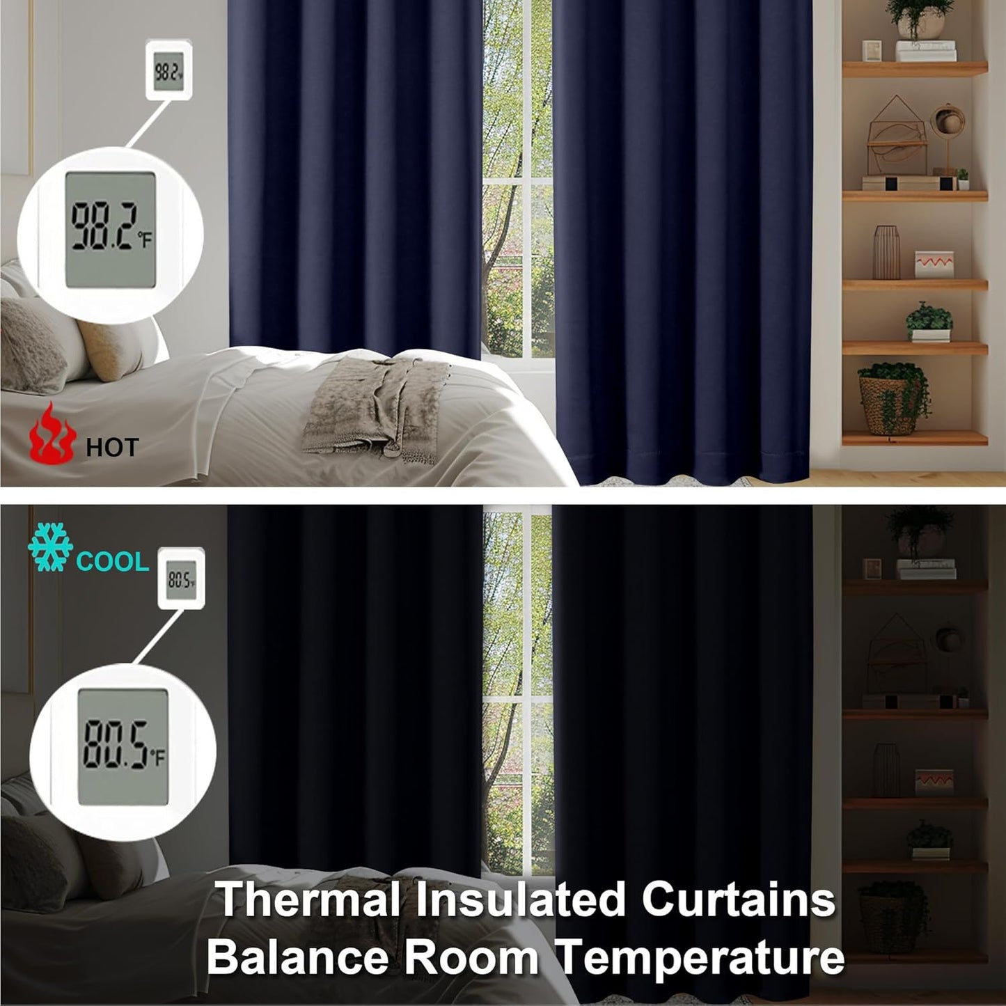 Simplebrand Ava Sage Green Blackout Curtains for Bedroom 63 Inch Length 2 Panels Set, Solid Thermal Insulated Energy Saving Rod Pocket Window Treatment Curtains Blackout Drapes, W40 x L63 Inch, Sage - Colors B