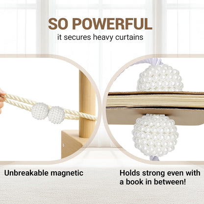 Hion Magnetic Curtain Tiebacks Black 2pcs, Curtain Tiebacks Buckles Holdbacks Holders Hooks Clip for Home Outdoor Bedroom Office Decorative Curtain
