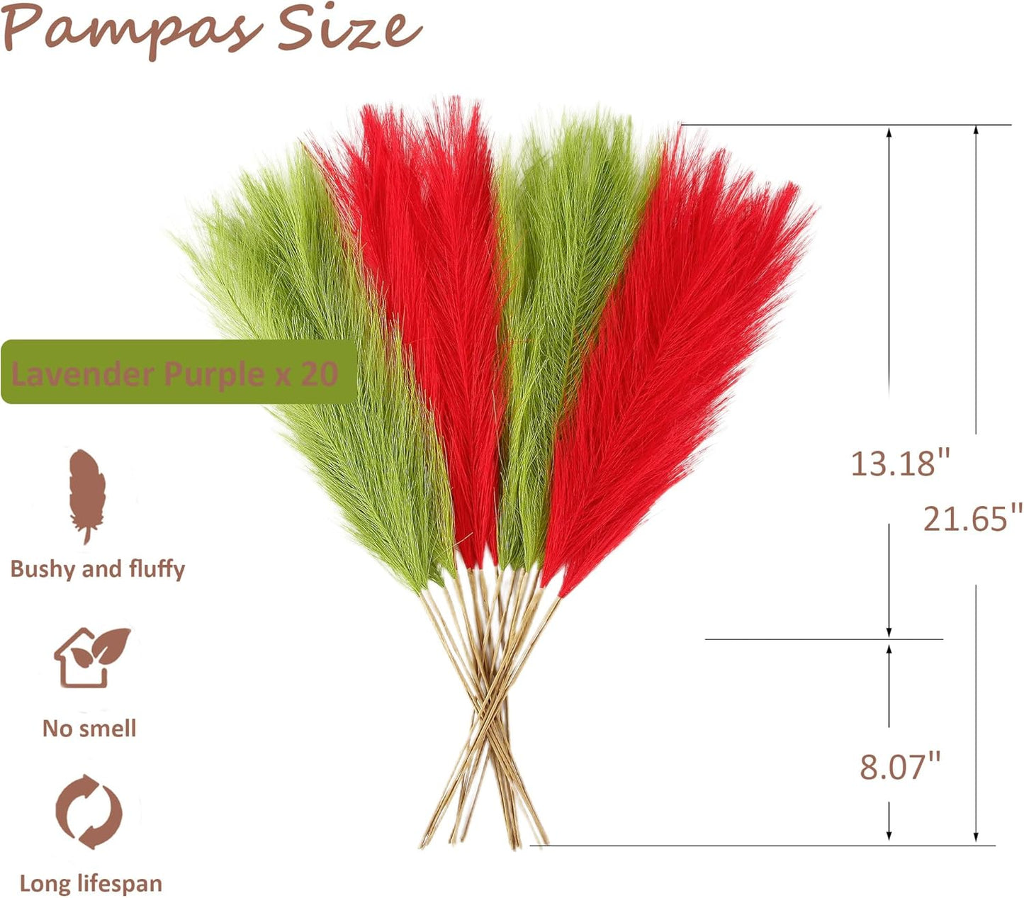 20Pcs Navy Blue Gradient and White Faux Pampas Grass Decor, 21.7"" Pompas Grass Flower Arrangement and Vase Filler for Boho Home Wedding Decoration, Black