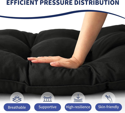IPYNBAP Outdoor Bench Cushion, 48x18x5 Inch, Waterproof Bench Cushion for Outdoor/Indoor Furniture, Tufted Patio Bench Seat Cushion, Fade Resistant Outdoor Cushions for Porch Swing Couch, Navy Blue