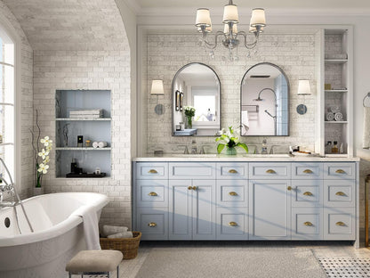 Brightify Arched Mirror, Arched Wall Mirror, 24 x 32 Inch Silver Arch Mirror, Metal Frame Silver Bathroom Mirror, Arched Top Bathroom Vanity Mirror for Living Room Bedroom Mantel Entryway Hallways