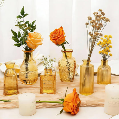 Clear Glass Bud Vase Set of 12 Pcs,Small Bud Vases in Bulk,Glass Crystal Flower Vases Table Centerpieces for Party Event Wedding Decor Baby Shower Decorations (Clear, 12 Pcs)