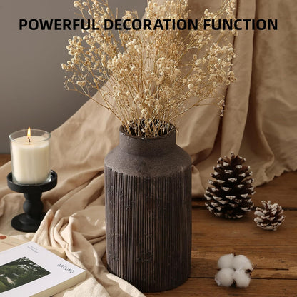 Rustic Vases for Home Decor. Ceramic Vase for Dining Table Decor. Terracotta Decorative Vase 6.1IN. ZSHLXM