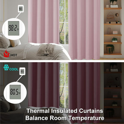 Simplebrand Ava Sage Green Blackout Curtains for Bedroom 63 Inch Length 2 Panels Set, Solid Thermal Insulated Energy Saving Rod Pocket Window Treatment Curtains Blackout Drapes, W40 x L63 Inch, Sage - Colors A