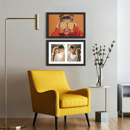 DUENPY 14x26 Collage Picture Frame 4x6 Collage Picture Frame Displays Twelve 4x6 inch Photos Available Horizontal Wall Mounting Display and Vertical Black - Colors B