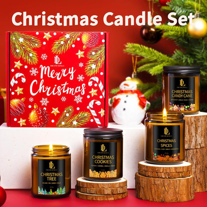 Scented Candles Set, 4 Pack Soy Candles for Home Scented, Candle Gifts for Men Women, Scents of Pineapple Cocktail/Coconut Vanilla/Pink Sands/Bahamian Breeze