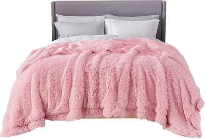 Bedsure GentleSoft Fluffy Fuzzy Faux Fur Throw Blanket for Couch, Soft Sherpa Fleece Cozy Gifts for Women, Plush Bed Blanket Room Decor for Men, Thick Warm Minky Teen Gifts Winter Bedding