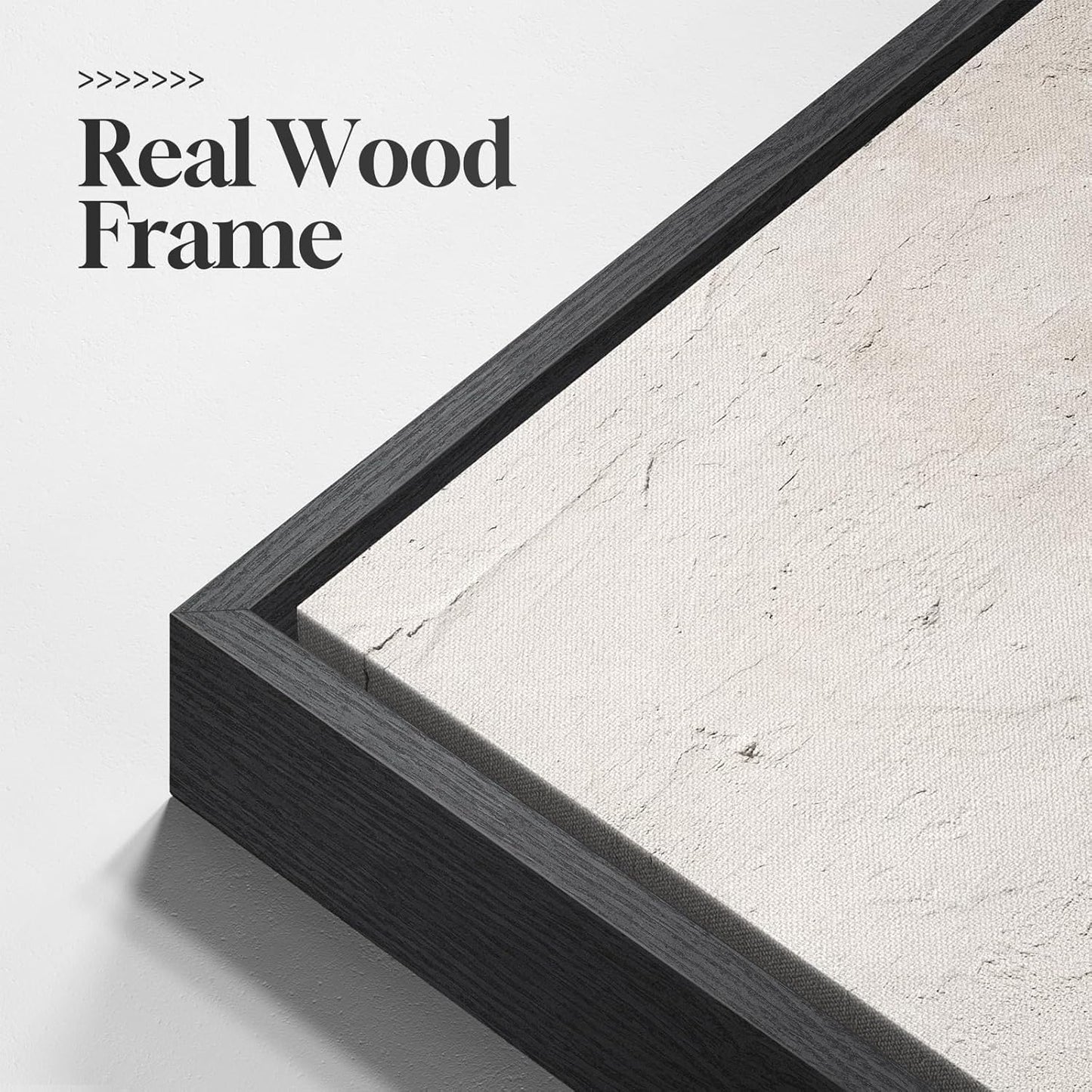 Large Framed Neutral Abstract Wall Art for Living Room, 3 Piece Modern Canvas Prints Paintings Artwork for Walls, Black and Beige Pictures for Living Room Hallway Stair Office Wall Decor 24x36 Inch
