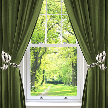 HIKMLK Leaf Shaped Curtain Tieback Holdbacks 2pcs, Handmade Metal Curtain Side Holders for Wall, Curtain Hook Pull Backs for Drapes Window Decoration