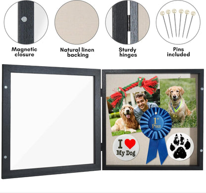 Americanflat Front Opening 11x14 Shadow Box Frame with Shatter-Resistant Glass - Silhouette Collection - Shadow Box Display Case for Tabletop and Wall Display - Black