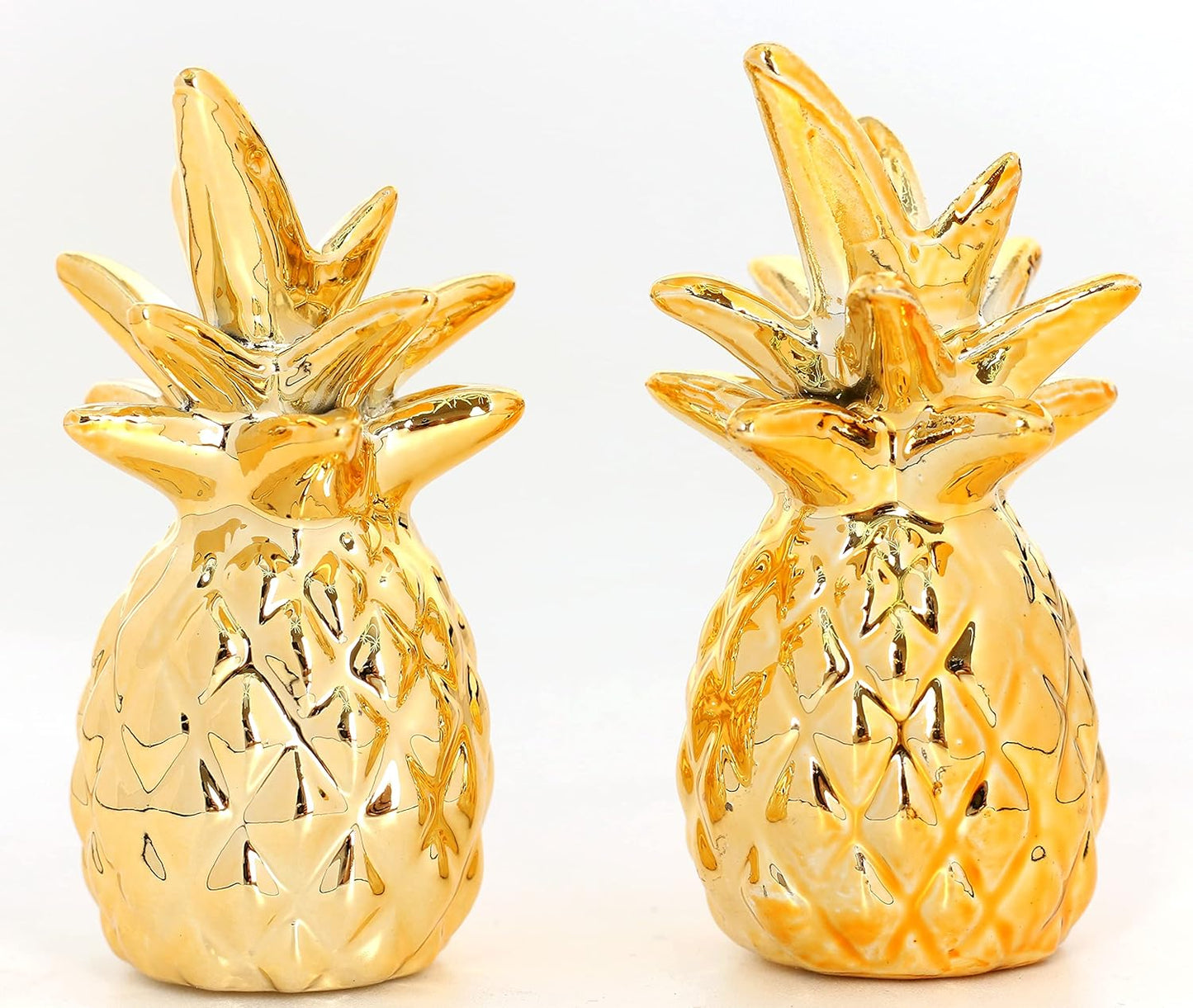 2 Pieces Gold Small Animal Statue Moon Statue Decor Modern Style Ceramic Moon Figurines Statues for Home Decor Accents Living Room Office Table Bookshelf Desk Bedroom Decorative Objects