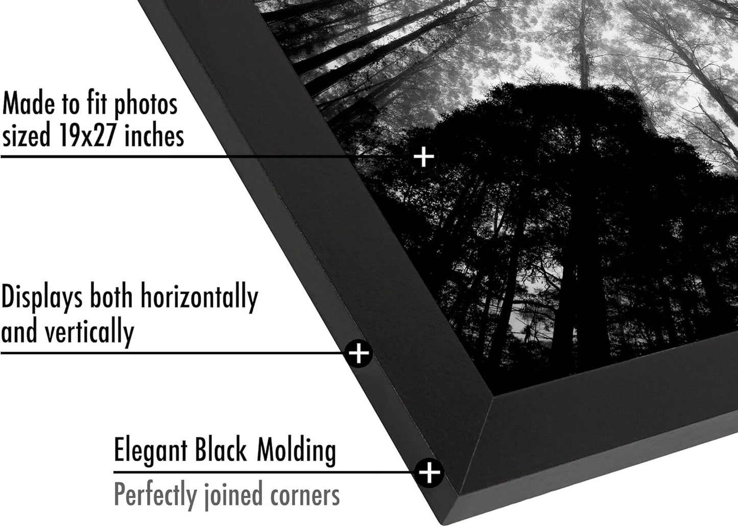 Americanflat 16x20 Picture Frame with Polished Plexiglass - Black Picture Frame - Wide Photo Frames Made of Engineered Wood for Vertical or Horizontal Wall Display - Epic Collection - Black - Colors A