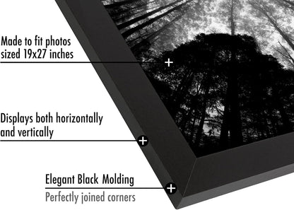 Americanflat 16x20 Picture Frame with Polished Plexiglass - Black Picture Frame - Wide Photo Frames Made of Engineered Wood for Vertical or Horizontal Wall Display - Epic Collection - Black - Colors A