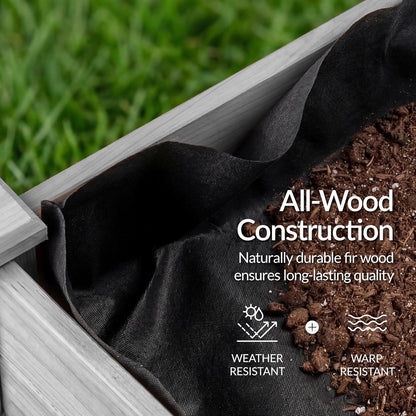 Best Choice Products 72x24x30in Raised Garden Bed, Elevated Wood Planter Box Stand for Backyard, Patio, Balcony w/Divider Panel, 6 Legs, 300lb Capacity - Natural