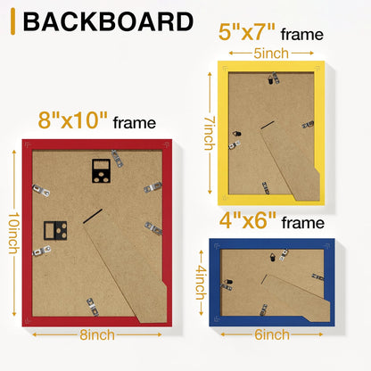 Vittanly 15 Pack Picture Frames Collage Wall Decor for Mounting or Tabletop Display, Gallery Frame Set for Family, Multi Sizes Including 3pcs 8x10, 6pcs 5x7, 6pcs 4x6, Black