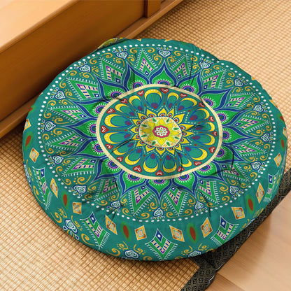 Mandala Meditation Cushion, Boho Meditation Mat, Meditation Pillows for Sitting on Floor, Cushions for Sitting in Home and Outdoor, Square Floor Pillow Cushion Seating for Yoga Accessories 22'' X 22''
