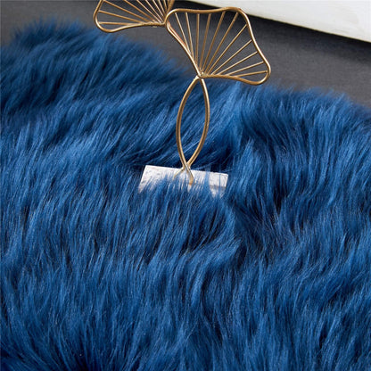 EasyJoy Ultra Soft Fluffy/Fuzzy Shaggy Area Rug Faux Fur Chair Cover Seat Pad for Bedroom Floor Sofa Living Room (2 x 6 ft Sheepskin, Beige)