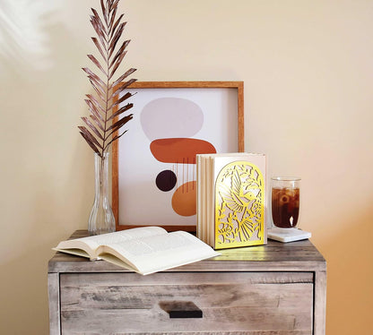 CNK Premium BookEnds - Heavy Duty Metal Book Stoppers for Home Office, Decorative Book Shelf Holders (Hummingbird Black)