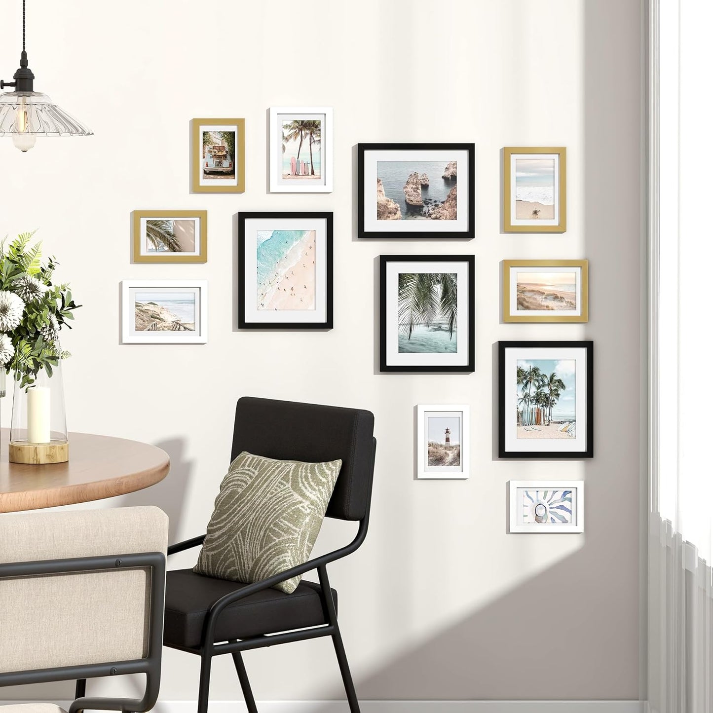 Venusmiles 20 Pack Picture Frames Collage Wall Decor, Gallery Frame Set for Wall Mounting or Tabletop Display, Multi Sizes Including 4pcs 8x10, 8pcs 5x7, 8pcs 4x6, Oak