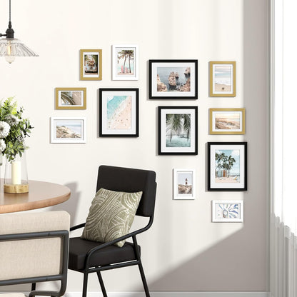 Venusmiles 20 Pack Picture Frames Collage Wall Decor, Gallery Frame Set for Wall Mounting or Tabletop Display, Multi Sizes Including 4pcs 8x10, 8pcs 5x7, 8pcs 4x6, Oak