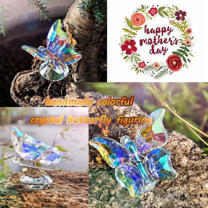 H&D HYALINE & DORA Crystal Cut Butterfly Animal Ornament Decoration for Office Table Home Bedroom