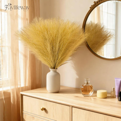 50pcs Pampas Grass 17in for Living Room Decor, Blush Pink Pampas Grass Decor, Fluffy Pink Flowers for Home Birthday Bathroom Baby Shower Wall Bow Decor(Blush & Cream & Pink)